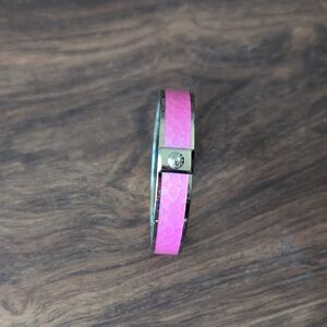 Coach Pink Signature Logo Enamel Bangle Bracelet